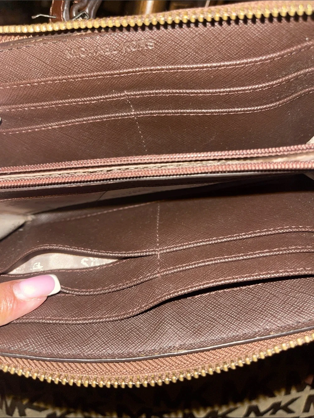 Michael Kors Brown MK Signature Logo Duffel Bag